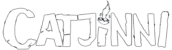 Catjinni Logo main Logo in drawn broken style with a small catjinni as i dot